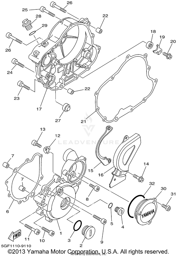 Crankcase Cover 1 Schematic