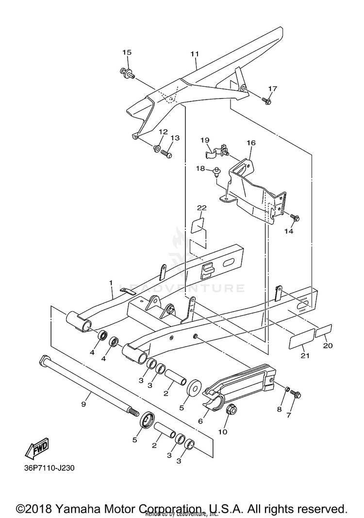 Rear Arm FZ6R - FZ6RYCB - 2009 Schematic