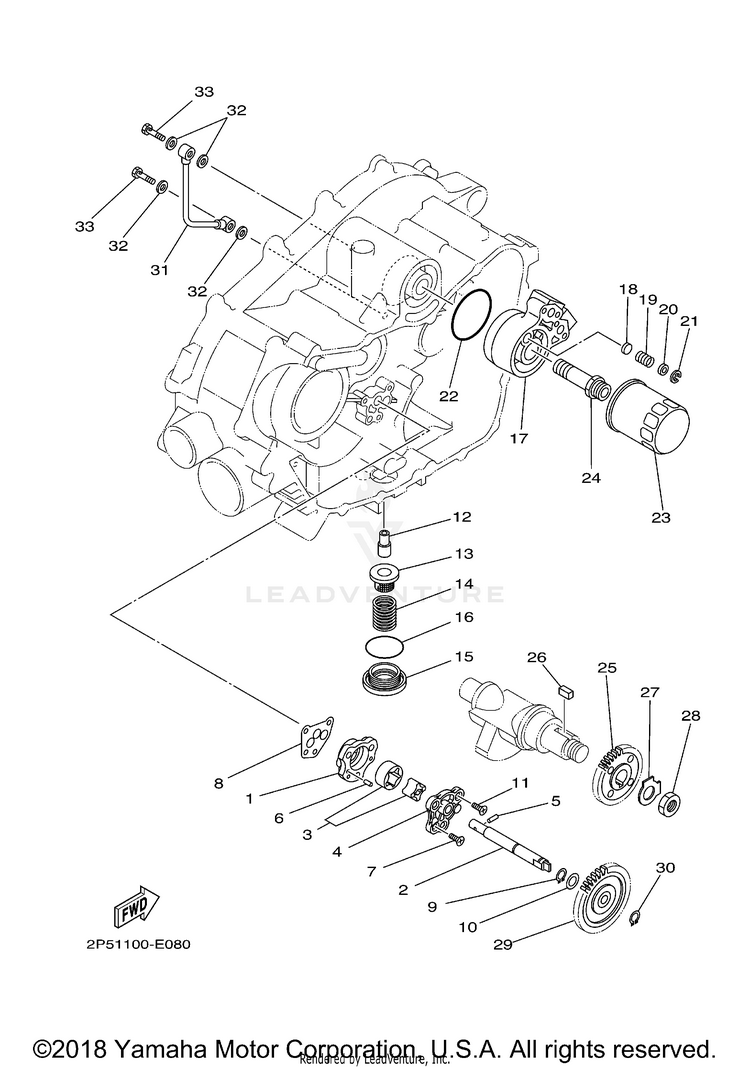 Oil Pump RHINO 450 HUNTER - YXR45FHX - 2008 Schematic