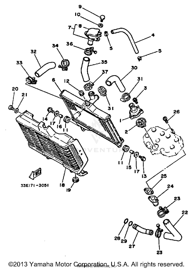 Radiator - Hose Schematic