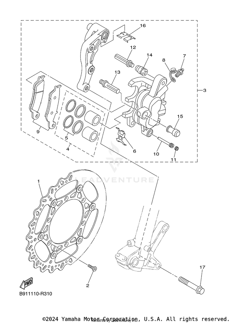 Front Brake Caliper Schematic