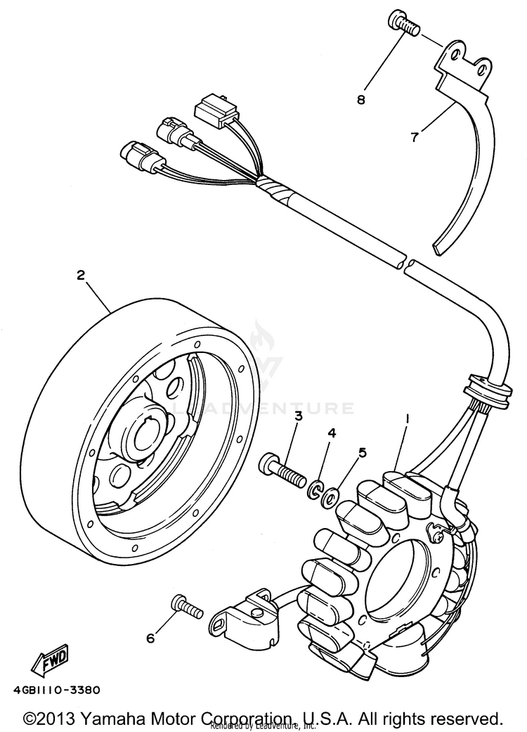 Generator BIG BEAR 4WD - YFM350FWH - 1996 Schematic