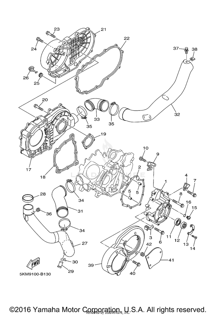 Crankcase Cover 1 GRIZZLY 660 - YFM66FAT - 2005 Schematic