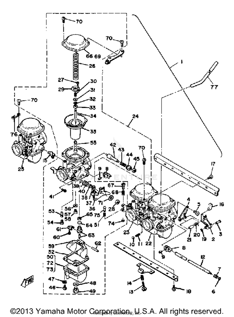 Carburetor XS1100SG - 1980 Schematic