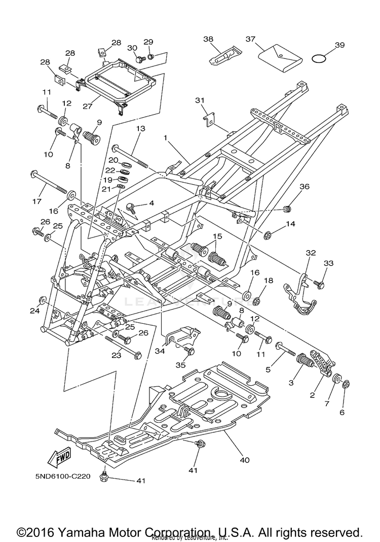 Frame KODIAK 450 4X4 HARDWOODS - YFM45FAHS - 2004 Schematic