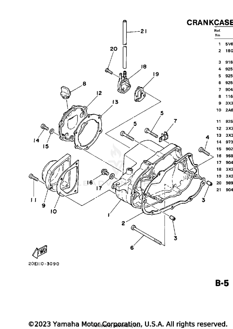 Crankcase Cover Schematic