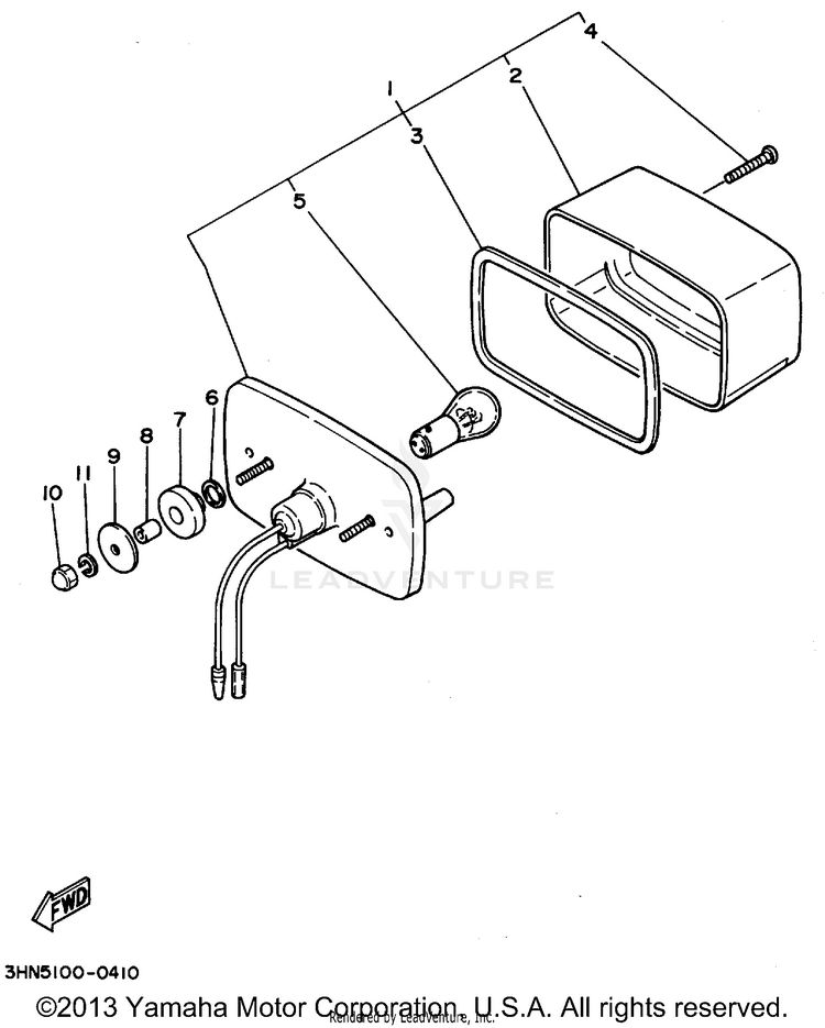 Taillight KODIAK 4WD - YFM400FWF - 1994 Schematic