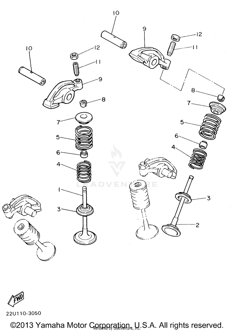 Valve VIRAGO 535 - XV535HC - 1996 Schematic