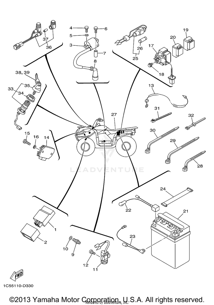 Electrical 1 GRIZZLY 125 - YFM125GX-B - 2008 Schematic