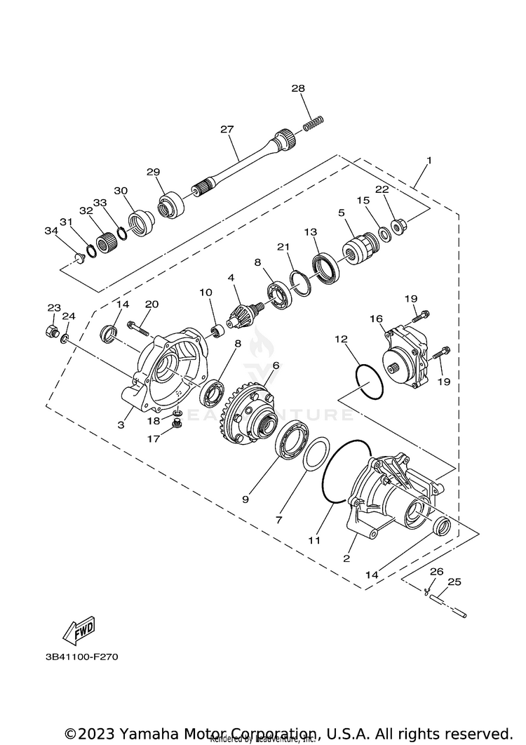 Front Differential 700 FI  EPS 4WD SPECIAL EDITION - YFM7FGPSEZ - 2010 Schematic