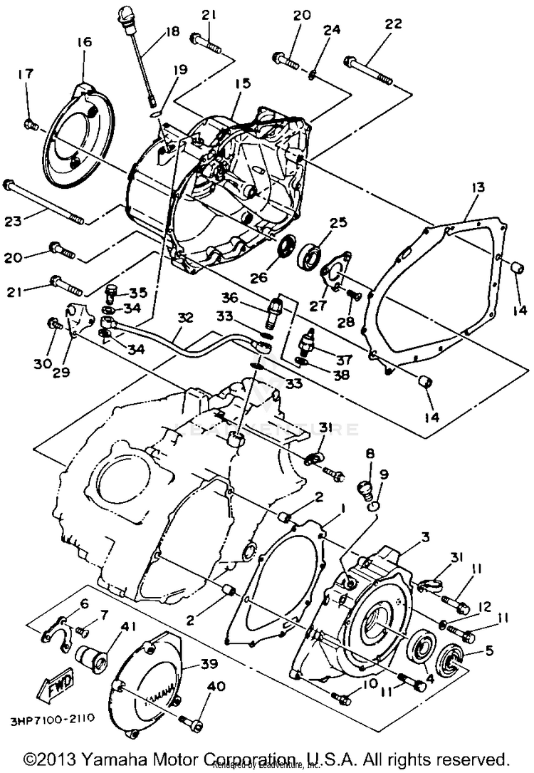 Crankcase Cover 1 BIG BEAR 4WD - YFM350FWD - 1992 Schematic