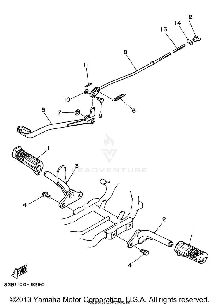 Stand - Footrest Schematic