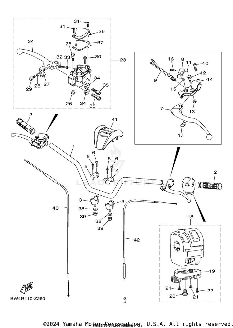 Steering Handle & Cable YFZ50 - YFZ05YYXTG - 2026 Schematic