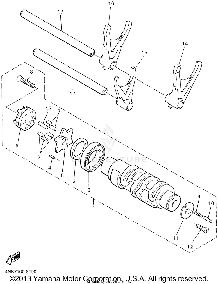 Shift Cam Fork Schematic