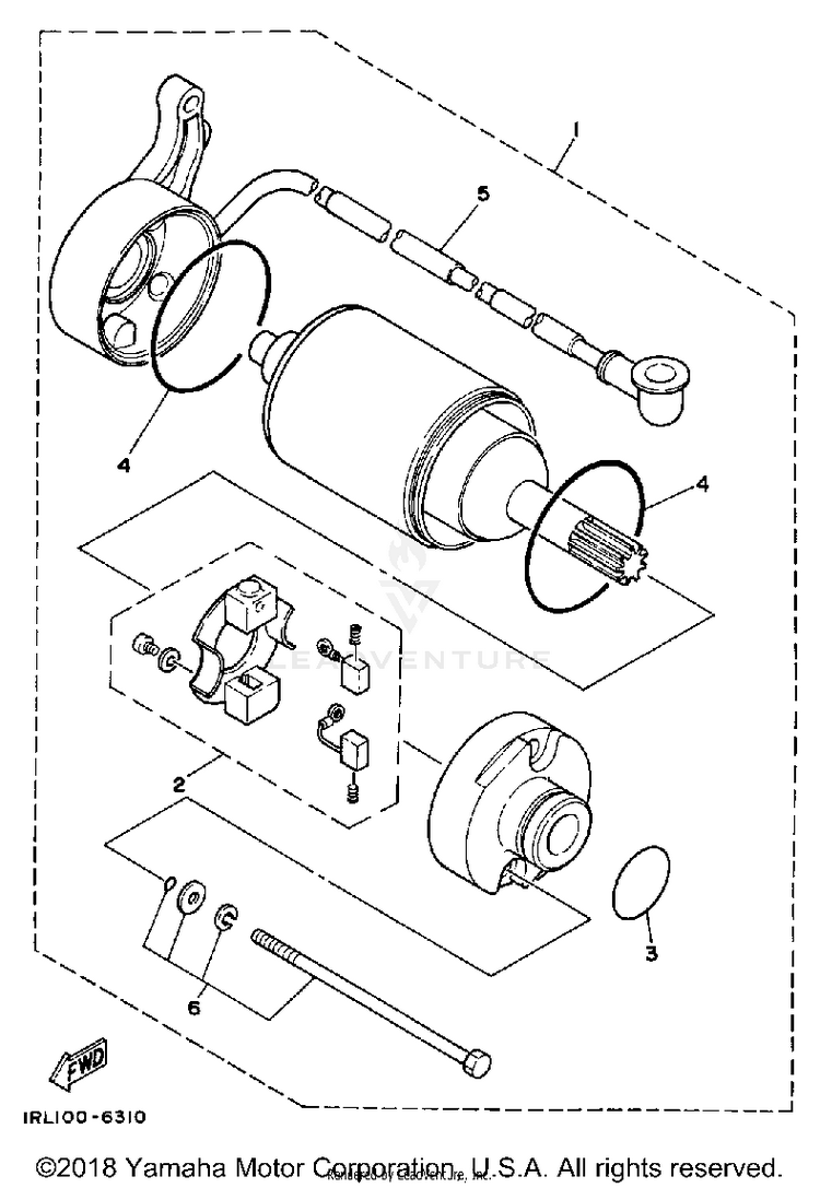 Starting Motor BIG WHEEL ELEC START - BW200ES - 1986 Schematic