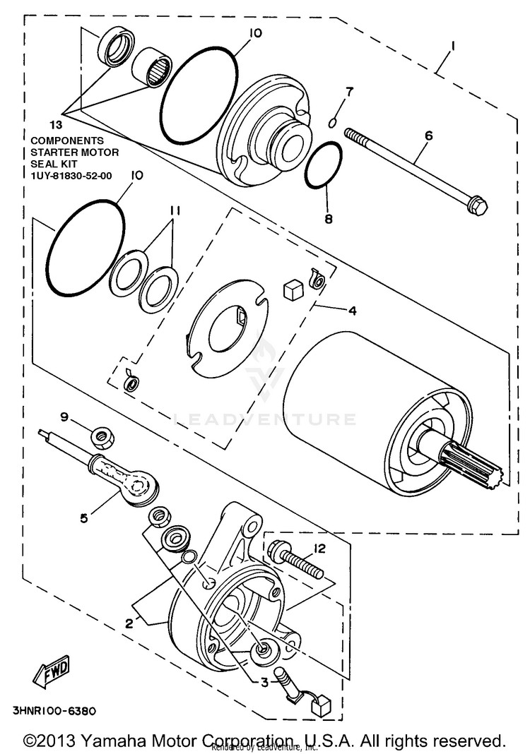 Starting Motor BIG BEAR 2WD - YFM350UH - 1996 Schematic