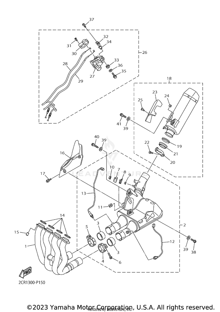 Exhaust YZFR1 - YZFR1HCB - 2017 Schematic