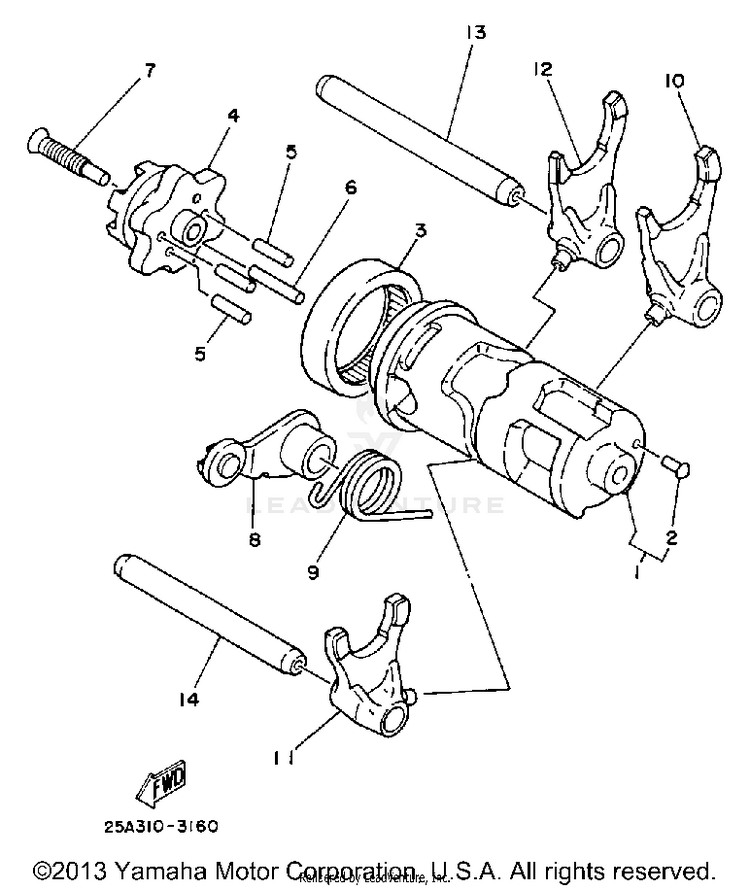 Shift Cam-Fork Schematic