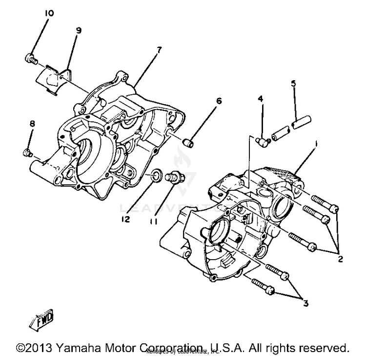 Crankcse Yz80h J Schematic