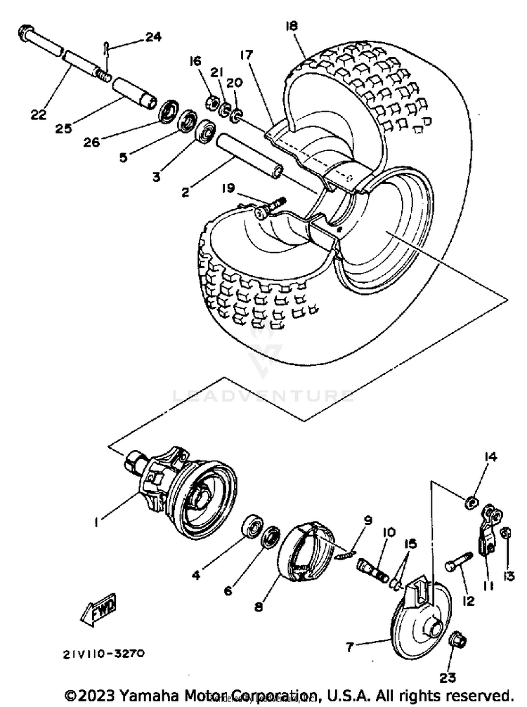 Front Wheel Ytm200k Schematic