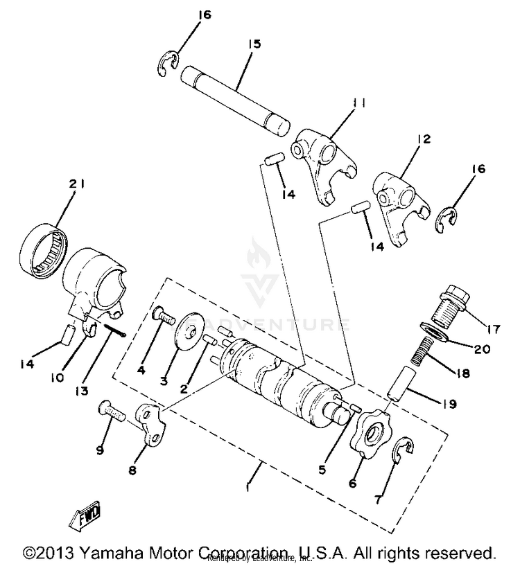 Shift Cam Fork Yz80g Schematic