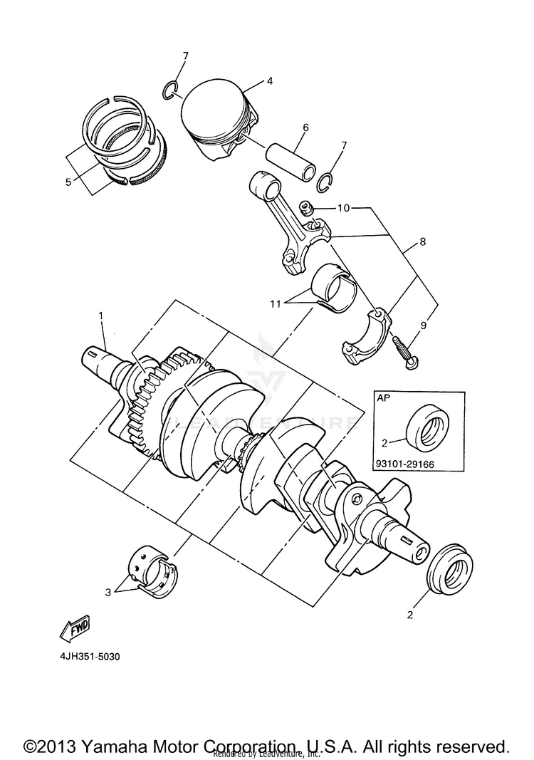 Crankshaft Piston Schematic