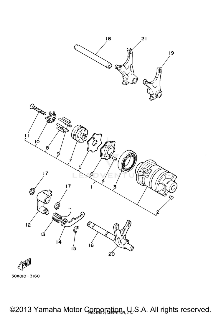 Shift Cam Fork Schematic