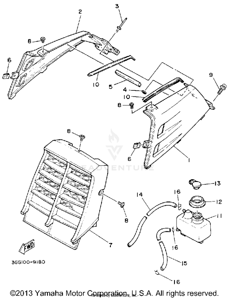 Side Cover BANSHEE - YFZ350D_MN - 1992 Schematic
