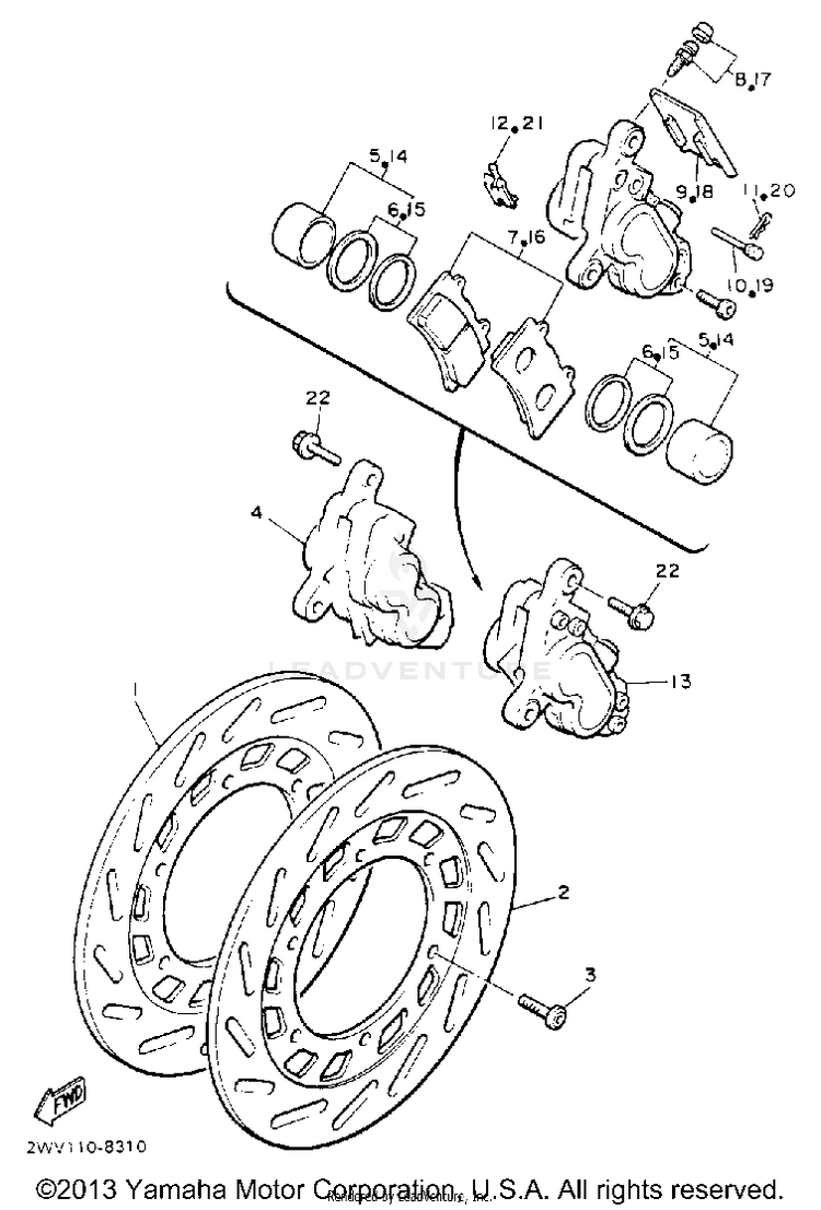 Front Brake Caliper Schematic