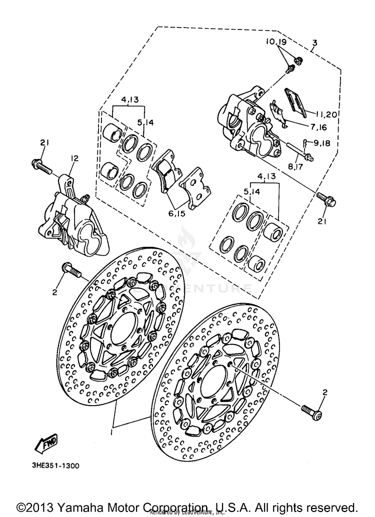 Front Brake Caliper Schematic