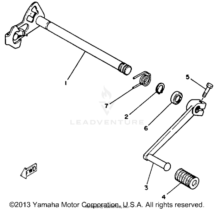 Shift Shaft BLASTER - YFS200D_MN - 1992 Schematic