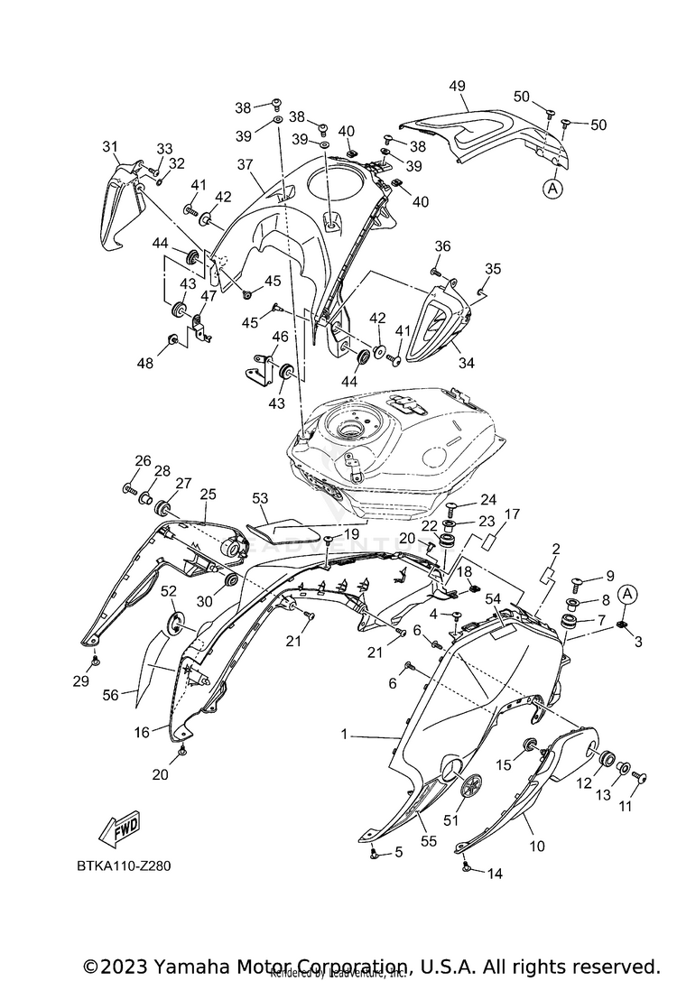 Fuel Tank 2 MT07 - MT07RCB - 2024 Schematic