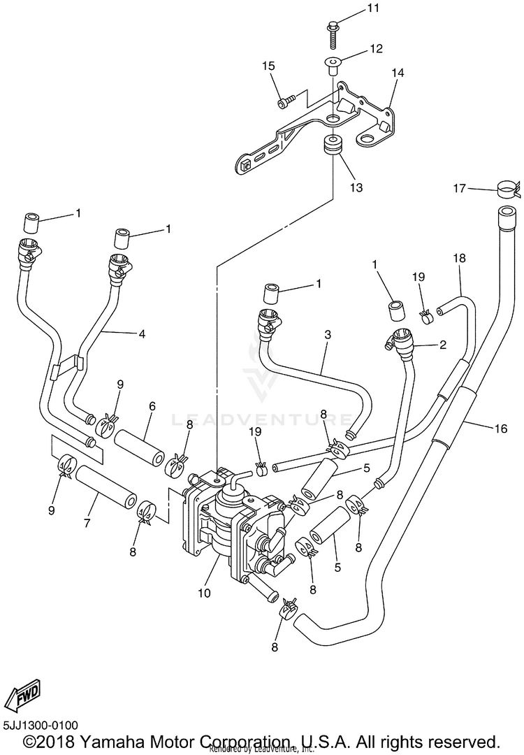 Air Induction System YZFR1 - YZFR1NC - 2001 Schematic