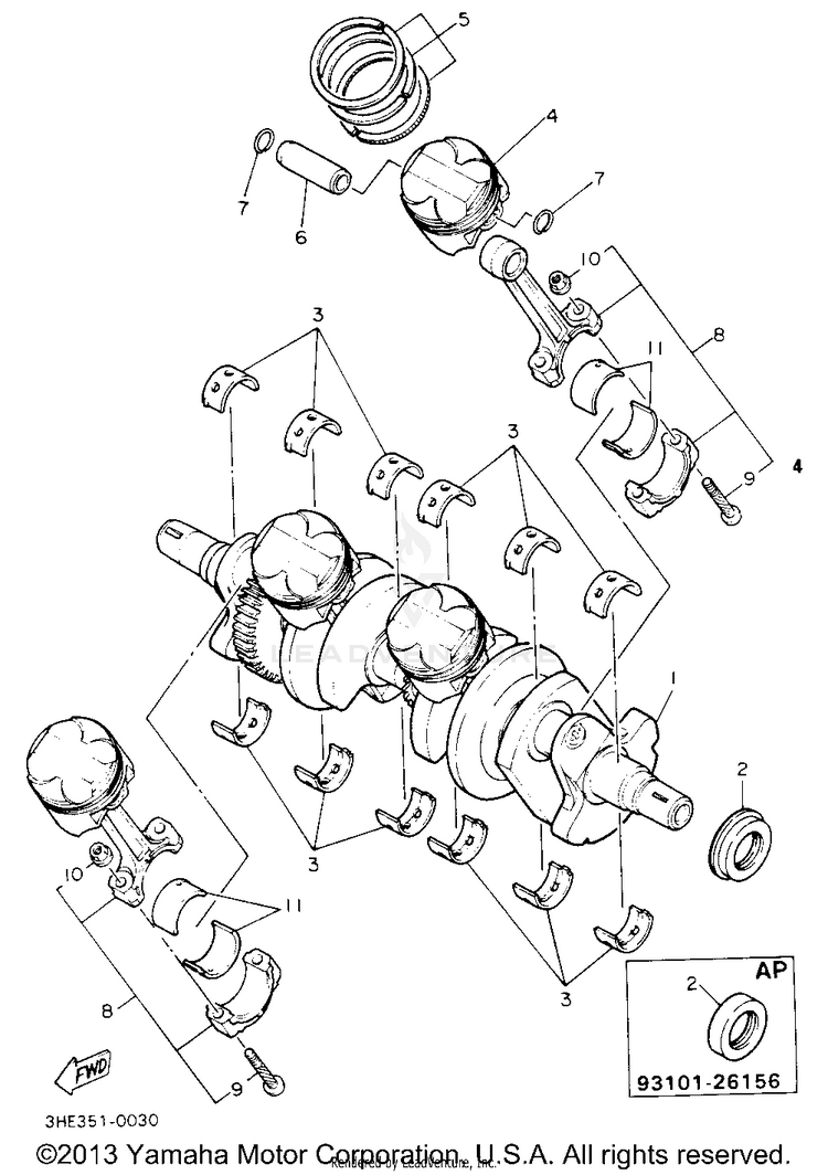 Crankshaft Piston Schematic