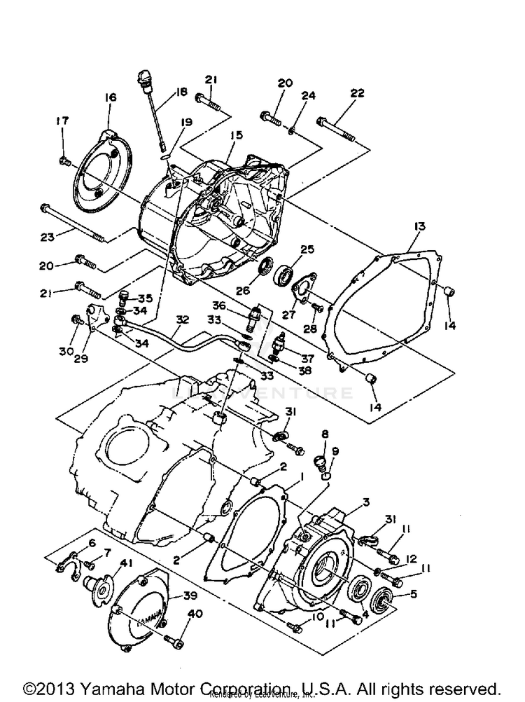 Crankcase Cover 1 BIG BEAR - YFM350FWB_MNH - 1991 Schematic