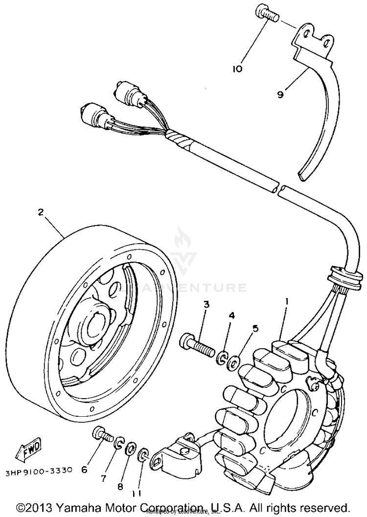 Generator BIG BEAR 4WD - YFM350FWD - 1992 Schematic