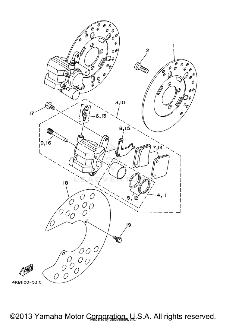 Front Brake Caliper Schematic