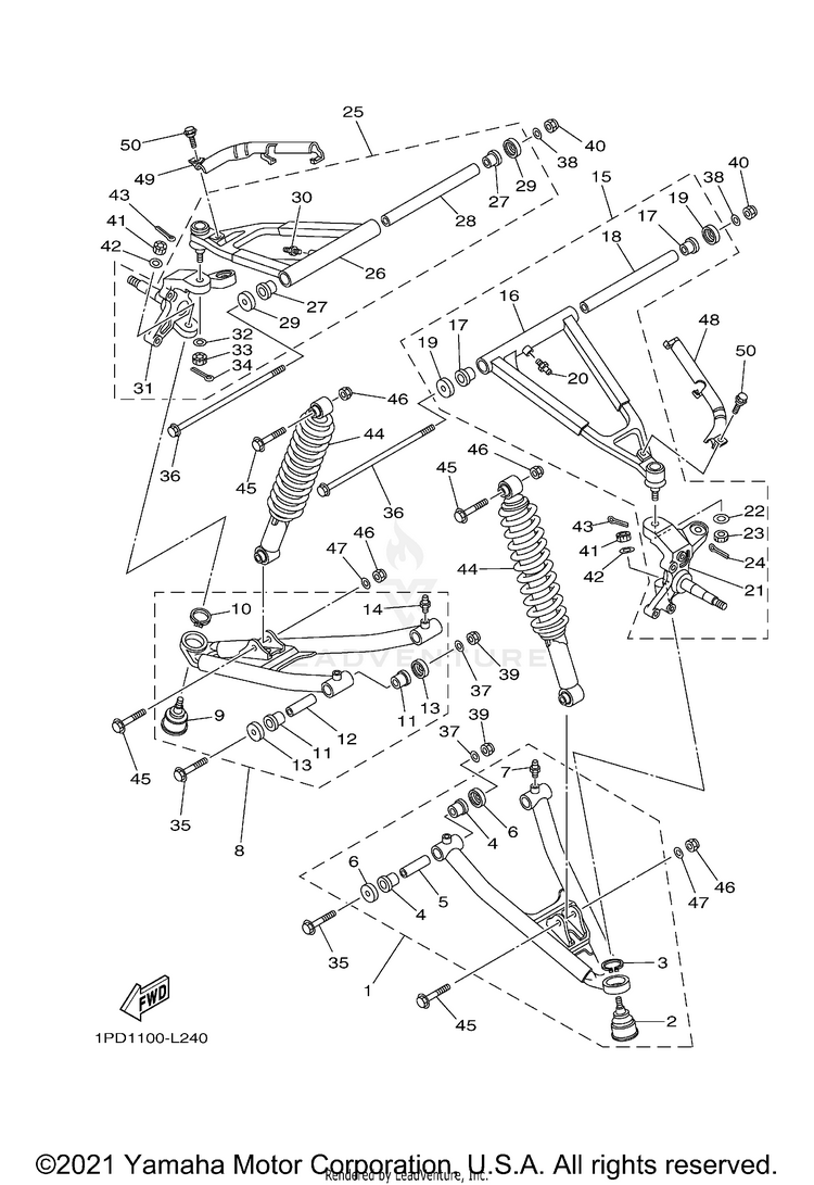 Front Suspension Wheel YFZ450 - YFZ45BB - 2012 Schematic