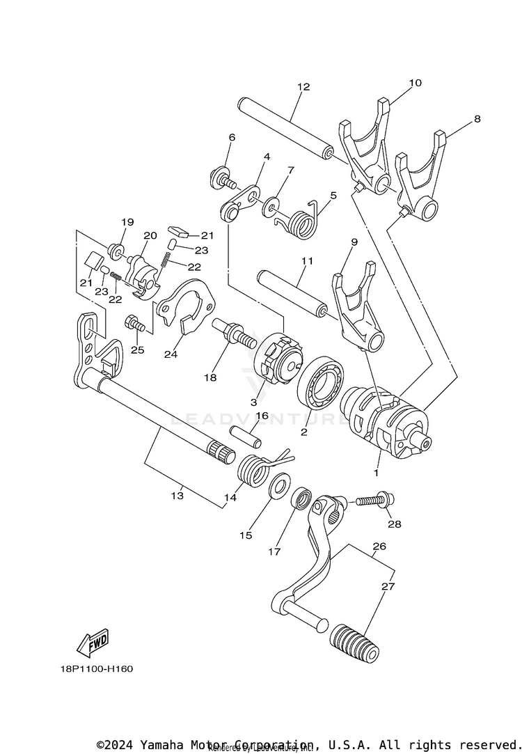 Shift Cam & Fork Schematic