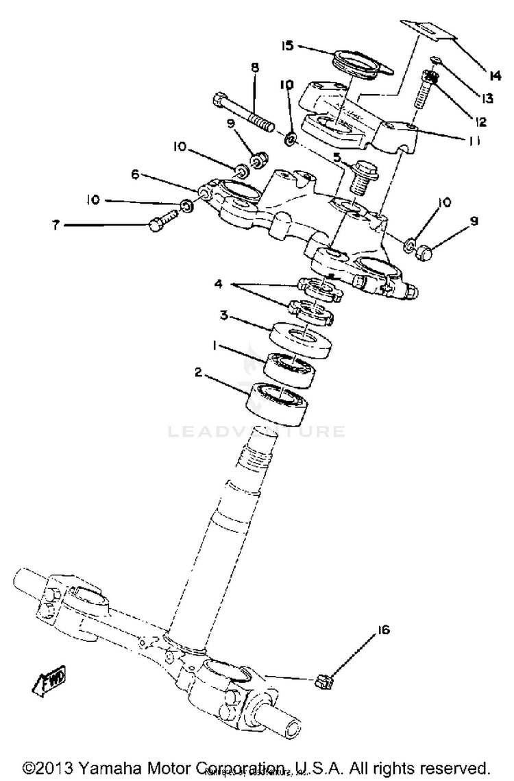 Steering XS1100G - 1980 Schematic