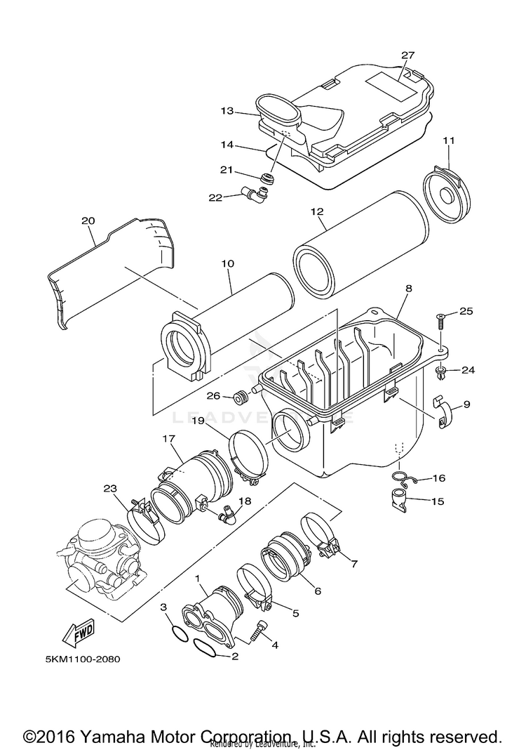 Intake GRIZZLY 600 METALLIC SILVER - YFM660FPS - 2002 Schematic