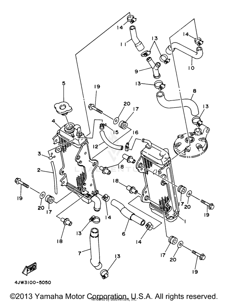 Radiator - Hose Schematic
