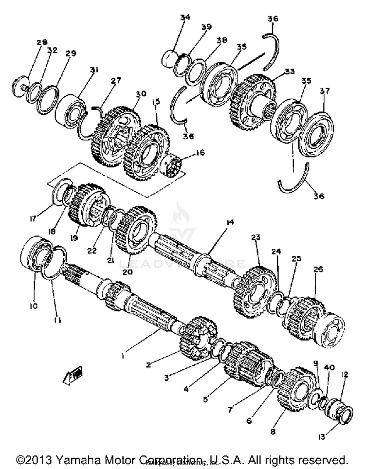Transmission XS1100SH - 1981 Schematic