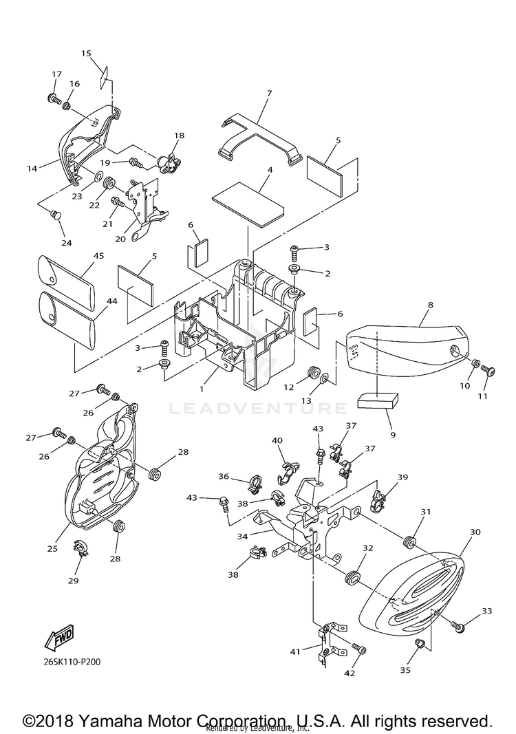 Side Cover V STA 950 TOURER - XVS95CTFCL - 2015 Schematic