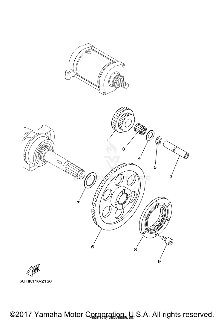 Starter Clutch GRIZZLY 450 4WD - YFM45FGYB - 2009 Schematic