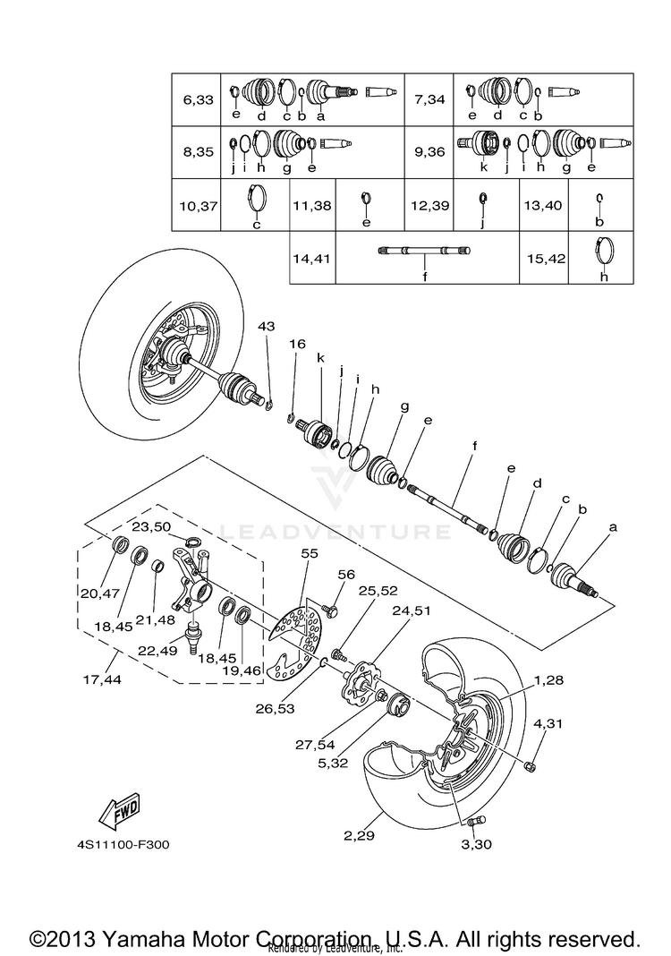 Front Wheel BIG BEAR 400 4WD - YFM40FBYB - 2009 Schematic