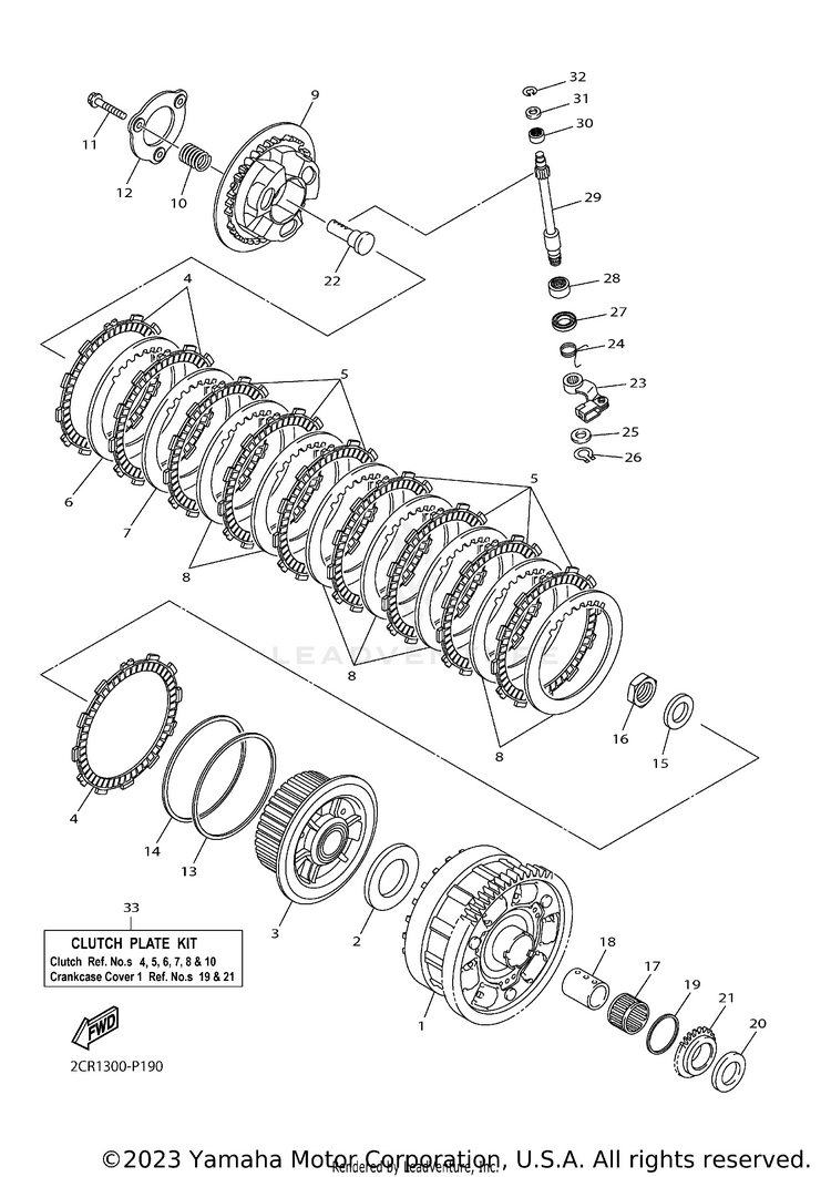 Clutch YZFR1 - YZFR1HCB - 2017 Schematic