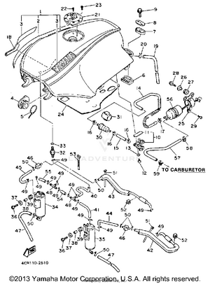 Fuel Tank California Model Only Schematic
