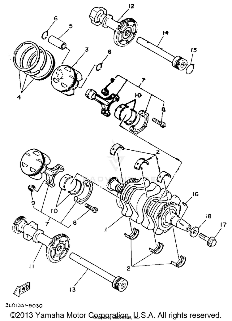 Crankshaft Piston Schematic