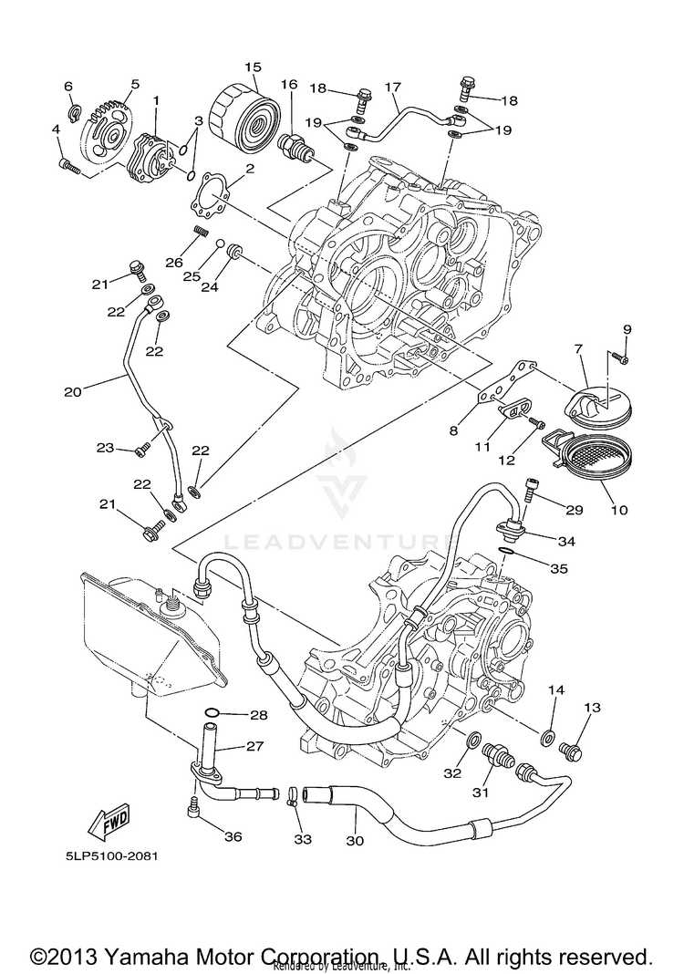 Oil Pump RAPTOR  660R - YFM660RR - 2003 Schematic